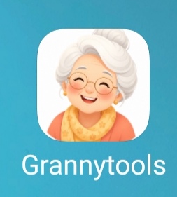 Mascota de GrannyTools, una abuelita sonriente